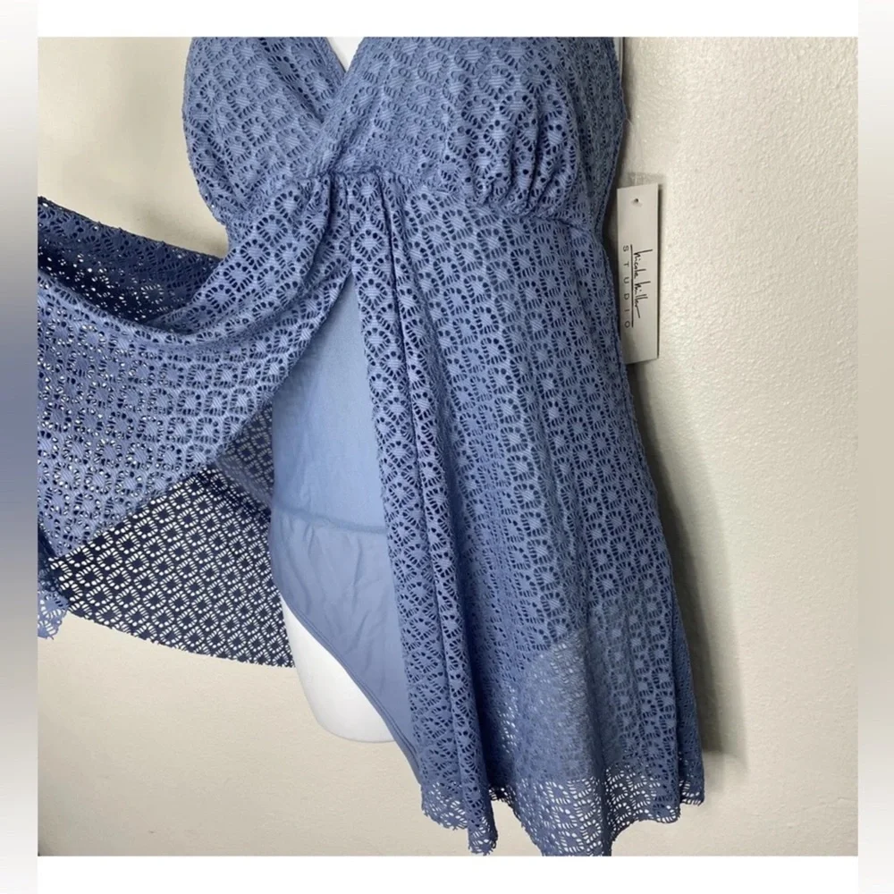 Nicole Miller Crochet Swimdress One Piece (M) NWT - Picture 5 of 12